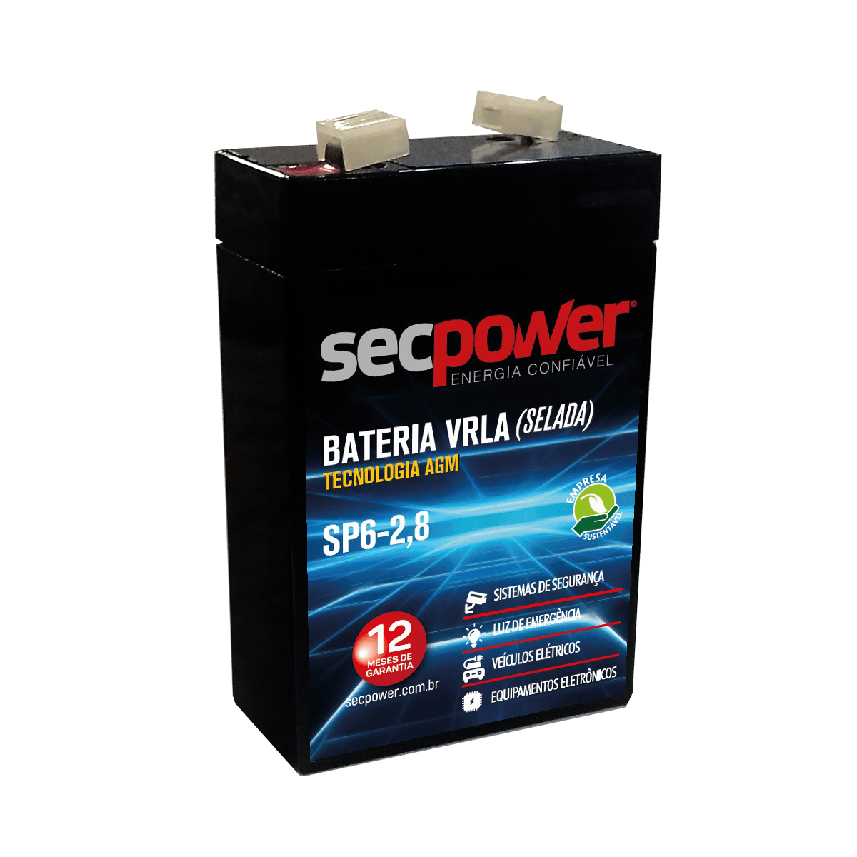 Bateria Chumbo Ácido VRLA AGM – Sec Power – SP6-2,8