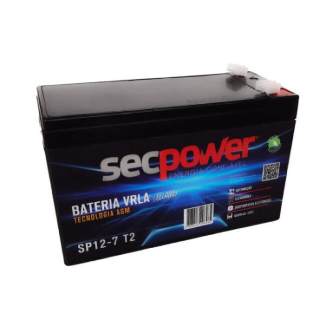 Bateria Chumbo Ácido VRLA AGM – Sec Power – SP12-7T2
