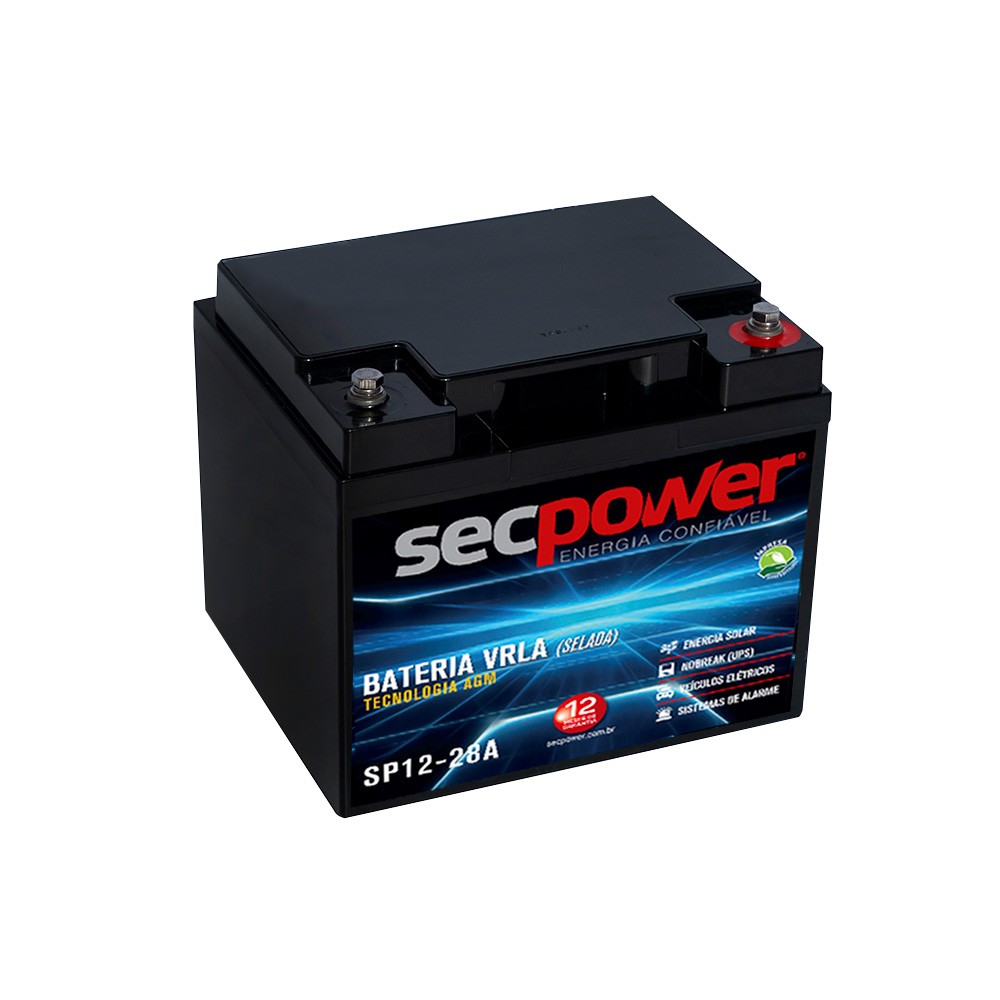 Bateria Chumbo Ácida VRLA AGM – Sec Power – SP12-28