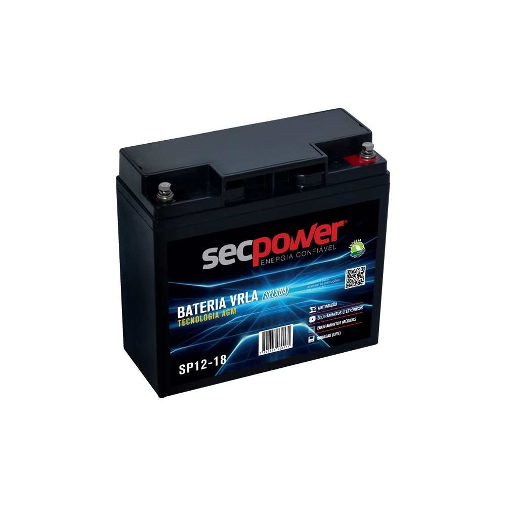 Bateria Chumbo Ácido VRLA AGM – Sec Power – SP12-18