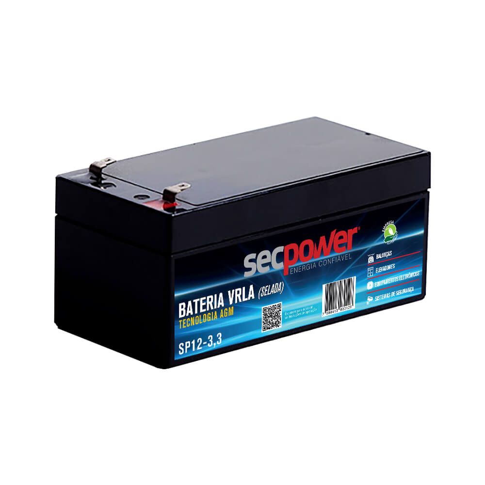 Bateria Chumbo Ácido VRLA AGM – Sec Power – SP12-3,3
