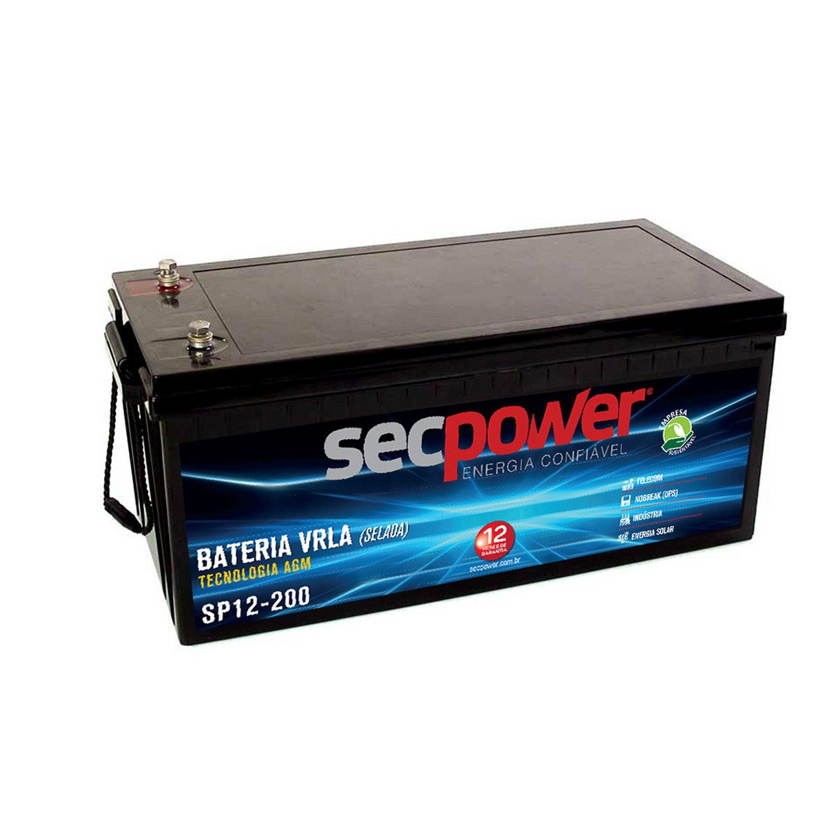Bateria Chumbo Ácida VRLA AGM – Sec Power – SP12-200