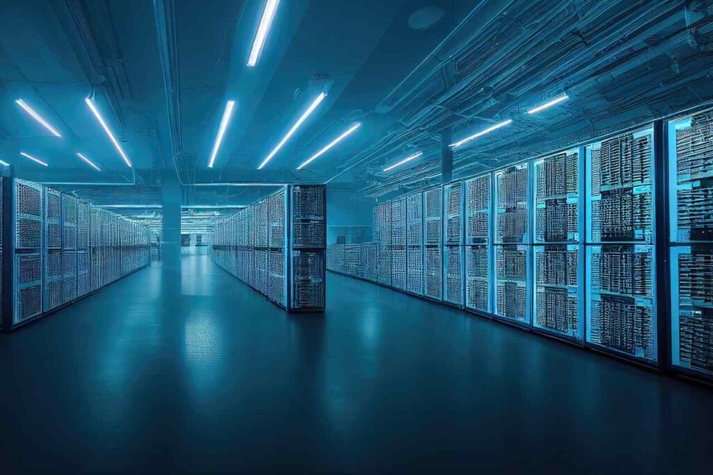 ilustracao raster do interior do data center